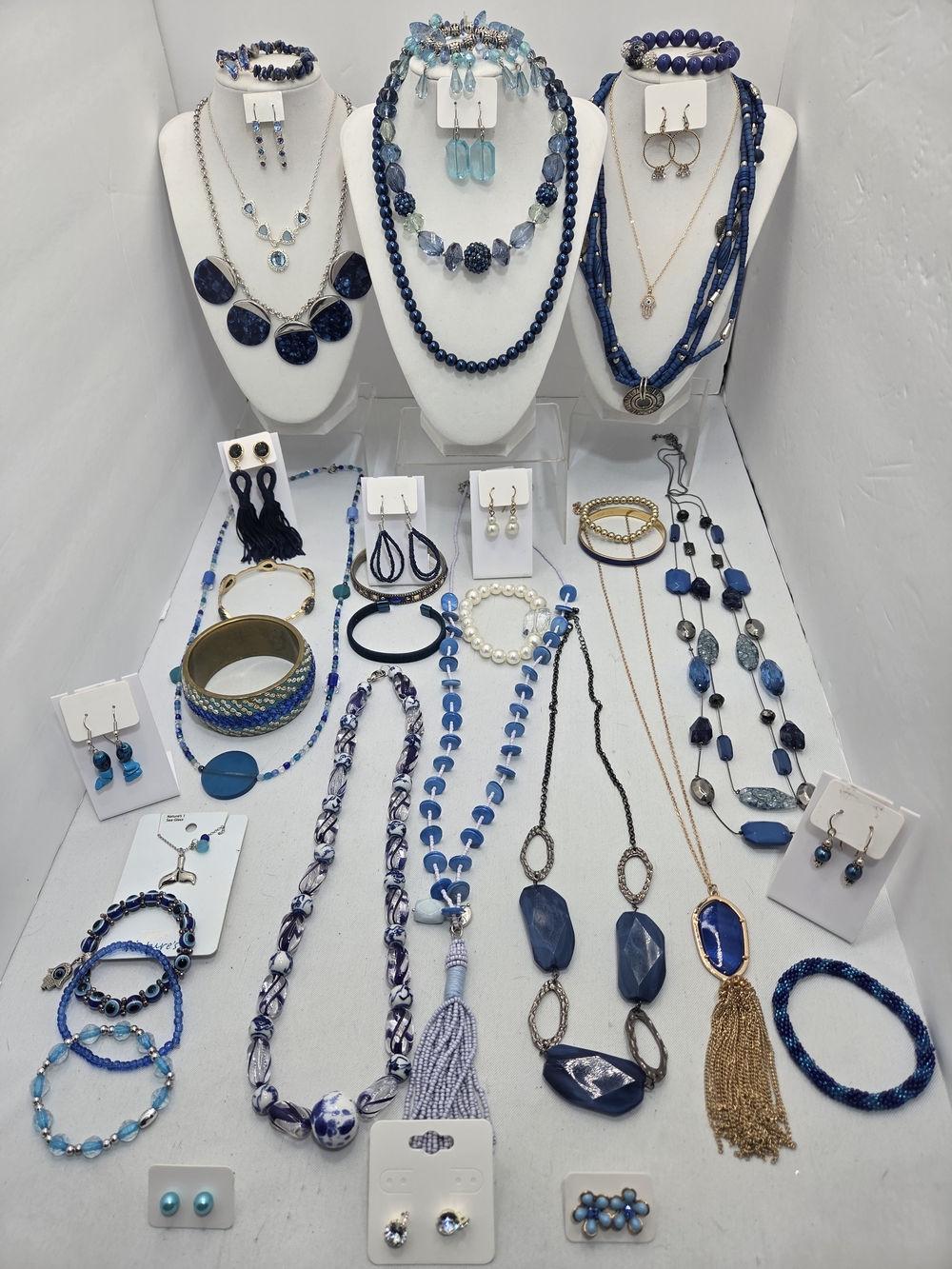 HUGE ​36pc Vintage & Modern Jewelry Lot CHICO'S J CREW VERA B  NRT Necklaces Ear
